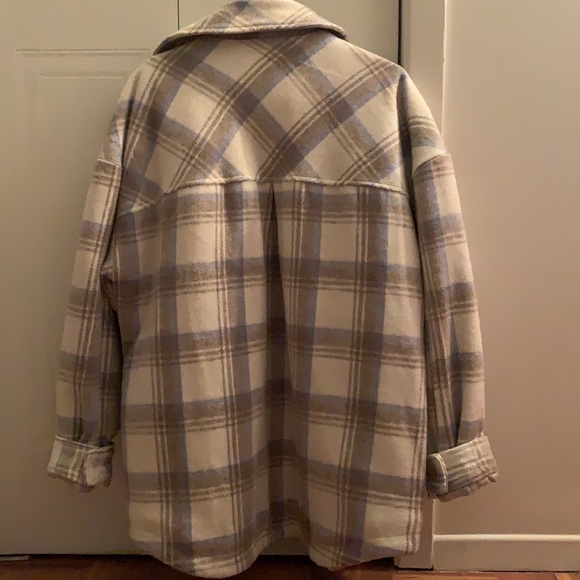 Blue, beige and tan coloured flannel jacket, Oversized (L), Garage - Picture 2 of 3
